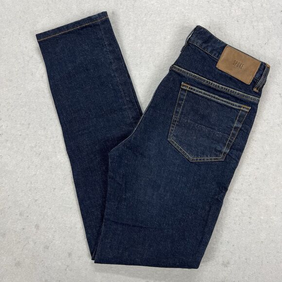 Spoke Other - Spoke Jeans Men's Size 30x30 Build A Classic Straight Leg Dark Wash Blue Stretch